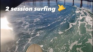 Two session Surf long board vs short board vs 1-2ft waves