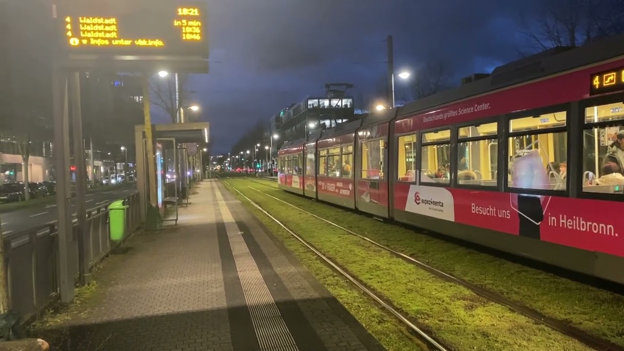 Straßenbahn Karlsruhe GT8 70D/N Linie 4 nach Oberreut (Umleitung)