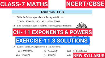 Class 7 Exercise-11.3 Solutions | Class 7 Chapter 11 Exponents and Powers | NCERT CBSE