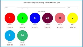 JQuery Price Range Slider with PHP using Ajax