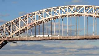 Amtrak Acela Exp: Washington, DC Bound Train crossing Hell Gate Br.