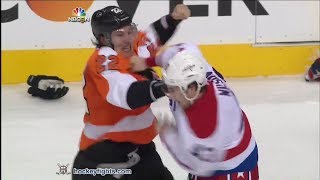 Tom Wilson vs Luke Schenn & John Erskine vs Vincent Lecavalier Mar 5, 2014