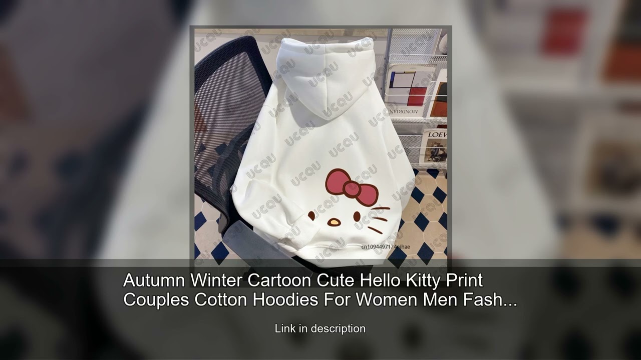Autumn Winter Cartoon Cute Hello Kitty Print Couples Cotton Hoodies For Women Men Fashion Long