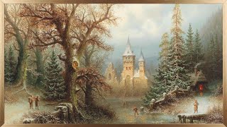 Winter Castle Scene | Vintage Painting | Framed Winter Art | 4K Framed Art Ambience screenshot 4