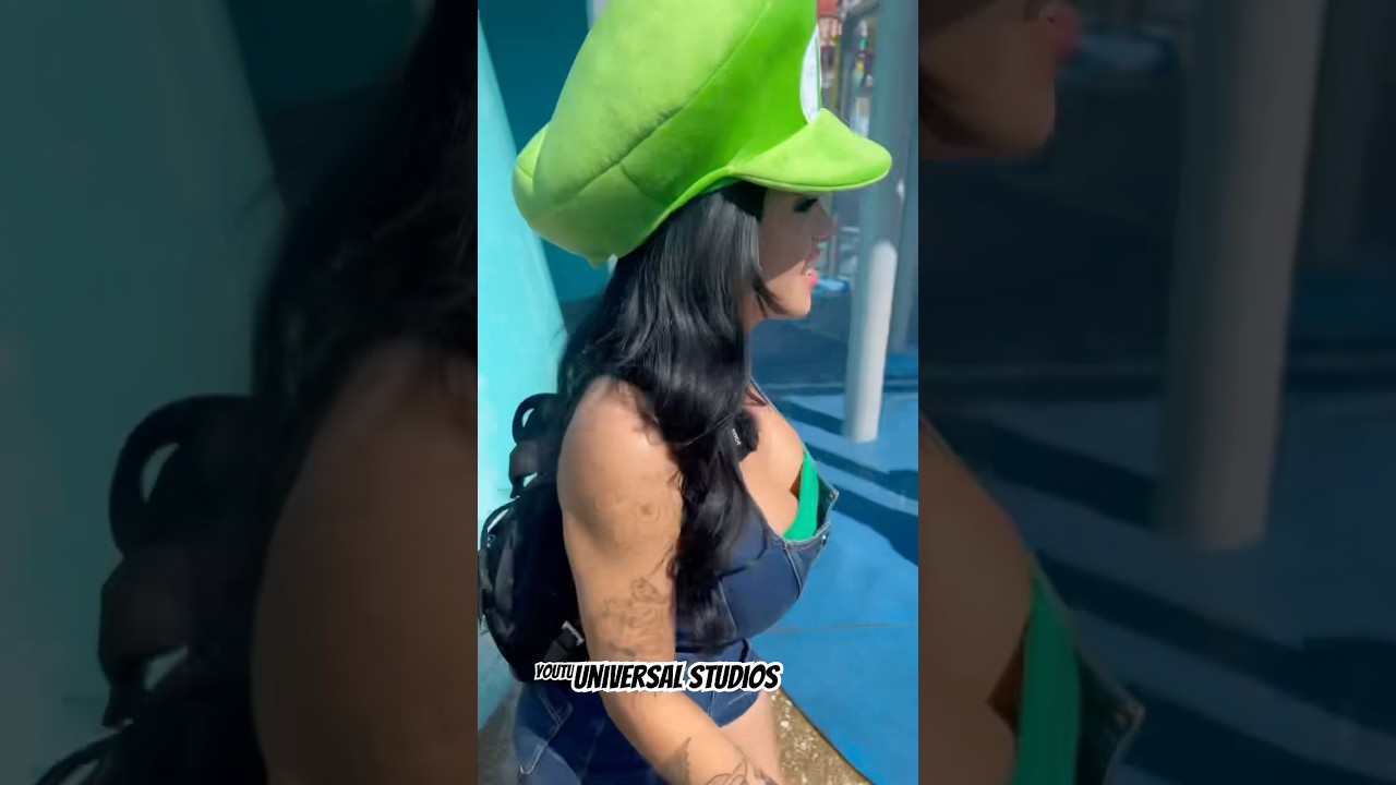I make a cute Luigi 😂💚 #viralshort #universalstudioshollywood #foryou