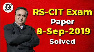 RSCIT Old Paper Solved | 8 Sep 2019 | Best Questions for RSCIT Paper