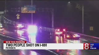 2 walk into hospital with gunshot wounds after incident on I-691 in Meriden