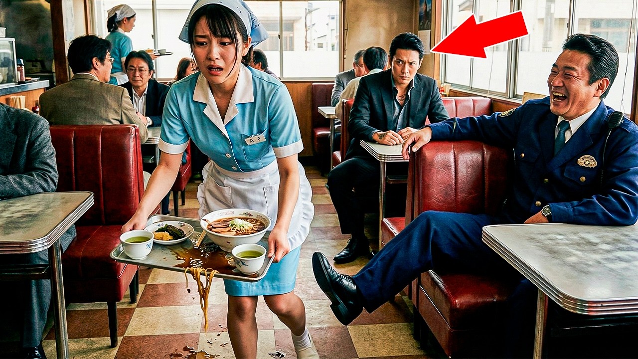腐敗した警官が「俺には何でもできる」とウェイトレスを突き飛ばした瞬間――隣のテーブルにいたヤクザが静かに立ち上がり、店が静まり返る