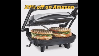 Hamilton Beach Panini Press Sandwich Maker Electric Indoor Grill With Locking Lid