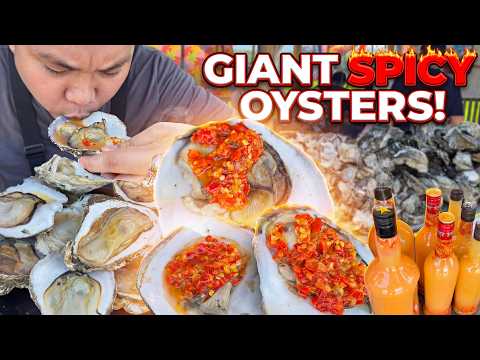 Giant Spicy Oysters Street Food! 😳 Grabe ang Laki Nito!