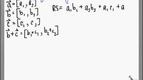 MCV4U - 7.4 Dot Product of Two Algebraic Vectors