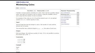 Minimizing Coins (CSES)