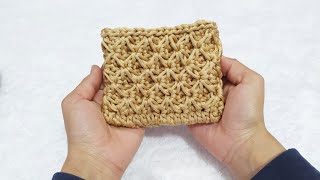 كروشيه غرزه النجمه المجسمة / طريقه عمل بورتفيه بغرزة النجمه المجسمه/ Crochet 3d starstitch