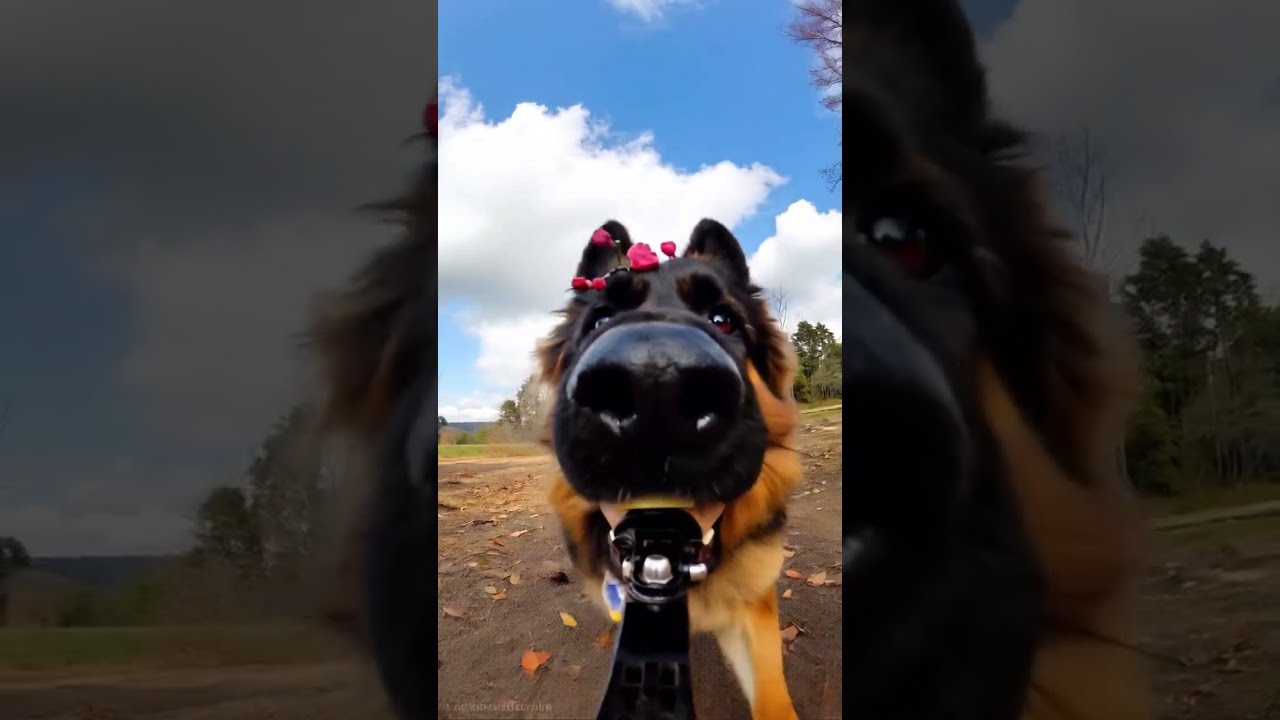 POV German Shepherd With Flower Tiara Pawspective 2 Gsd Germanshepherd Pov Nature Dog