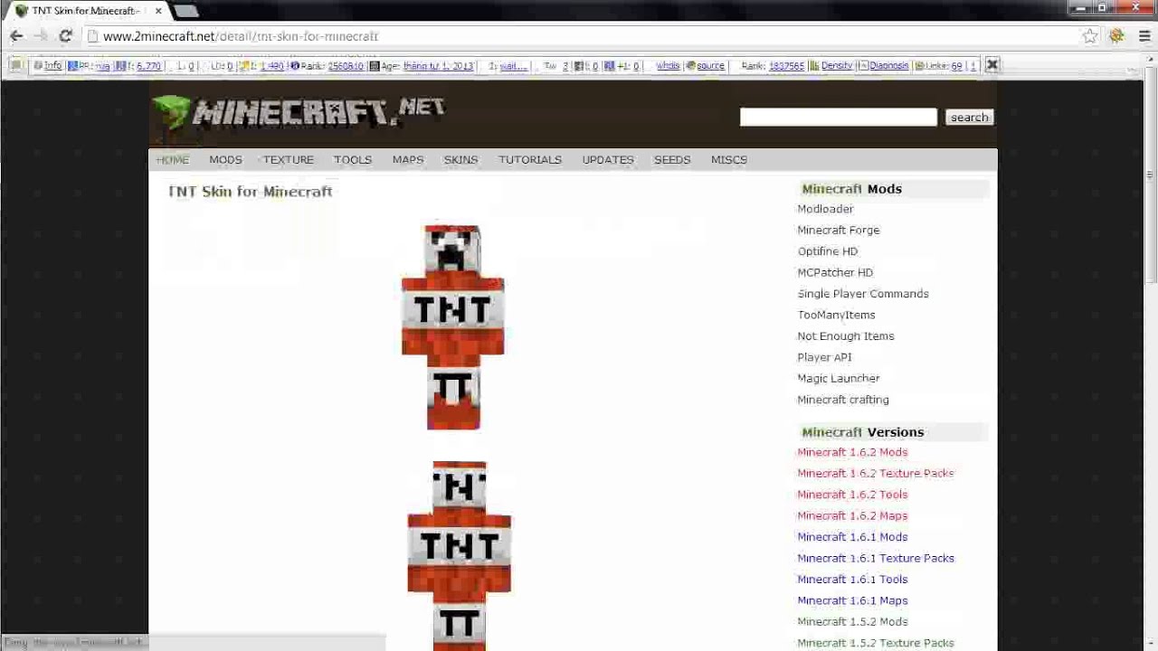 TNT Skin for Minecraft YouTube