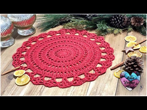 Sous-plat déco table tutoriel crochet by Lidia Crochet Tricot #navidad #crochetlovers #christmasdiy