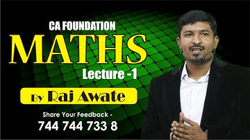 CA Foundation Maths day 1 ( logarithms) by MATHS MAGICIAN RAJ AWATE
