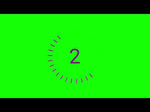 Green Screen 4K Purple Countdown (5 seconds) - With Sound Effect