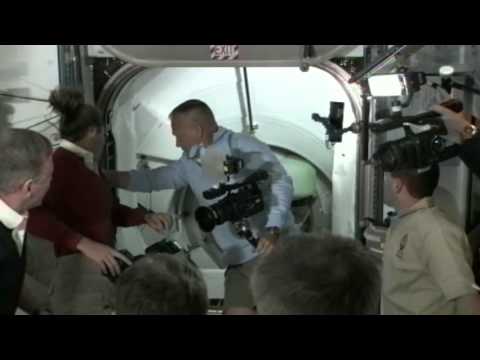 Expedition 28 Greets the Crew of Space Shuttle Atlantis