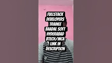 Full Stack Freshers  Developer Jobs in #Hyderabad #Baadalsoft Recruitment 2025