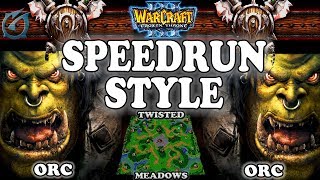 Grubby | Warcraft 3 TFT | 1.29 | ORC v ORC on Twisted Meadows - Speedrun Style