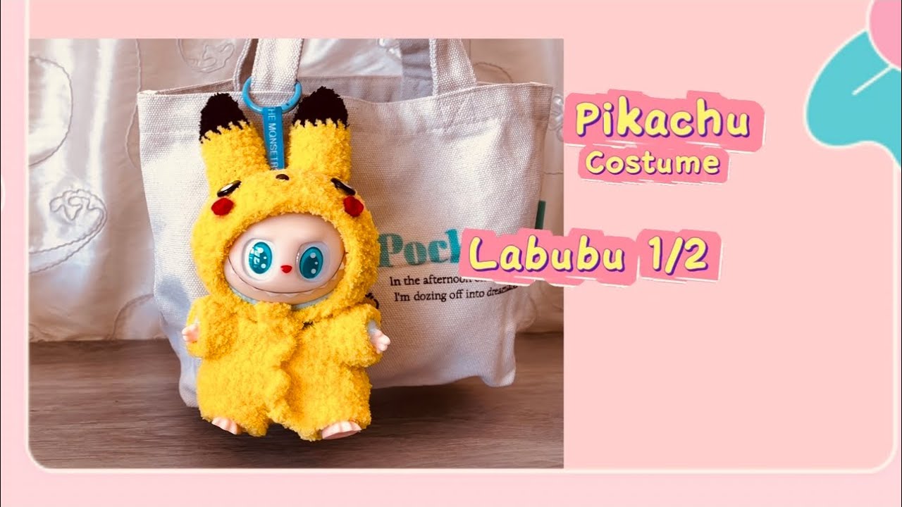 Labubu Pikachu Crochet Costume Tutorial 1/2🐽how to crochet overalls 🐽