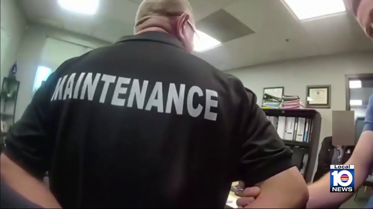 Video captures arrest of North Miami school employee accused of showing explicit photo to student