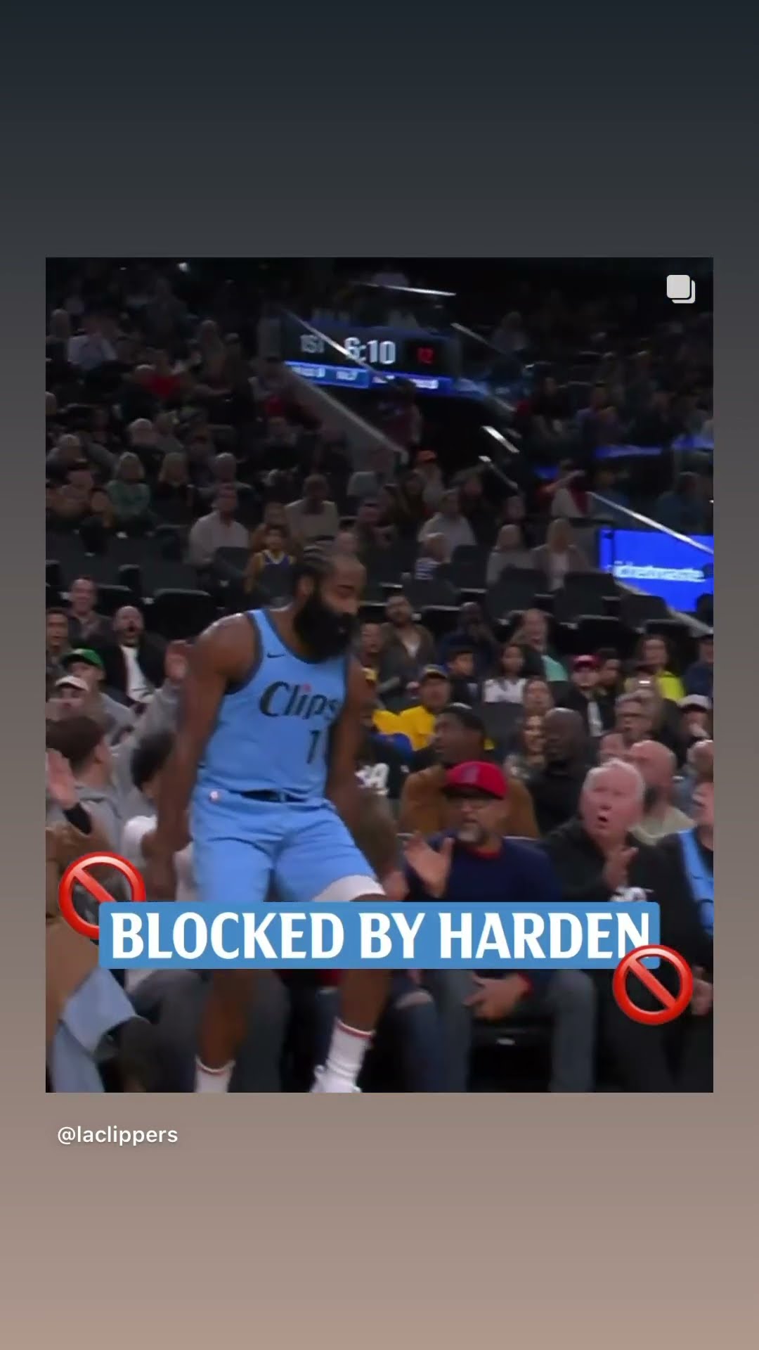 Blocked by Harden ? #hoodnews #jamesharden #clippers #warriors #defense #basketball #omg #how #wow
