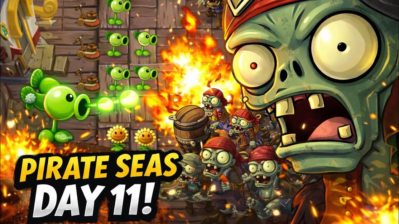 Pirate Seas Day 11 HARD Level 😱 | Plants vs Zombies 2 Gameplay 