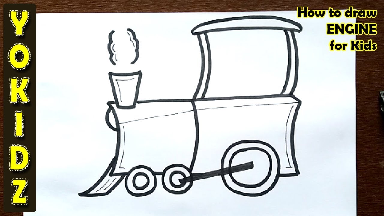 Black And White Illustration Of A Steam Engine To Color Outline Sketch  Drawing Vector Steam Engine Drawing Steam Engine Outline Steam Engine  Sketch PNG and Vector with Transparent Background for Free Download