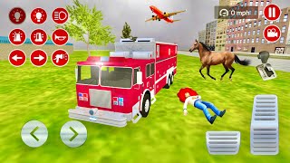 Real Fire Truck Driving Simulator #22 - Fire Fighting Game - Android Gameplay screenshot 1