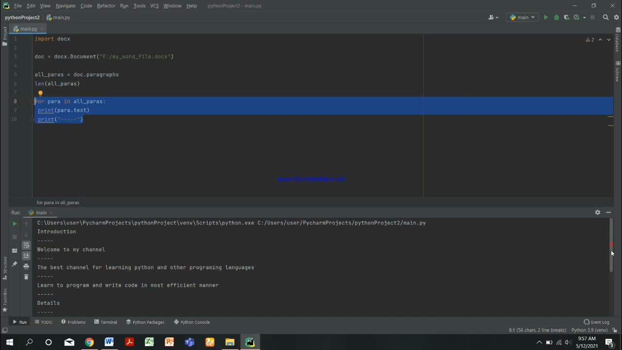 How to read and manipulate word document in python - YouTube