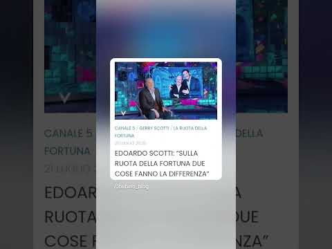 Video EDOARDO SCOTTI: SULLA RUOTA DELLA FORTUNA DUE COSE FANNO LA DIFFERENZA