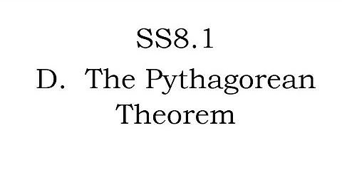 D.  Pythagorean Theorem - Finding Legs Video 2