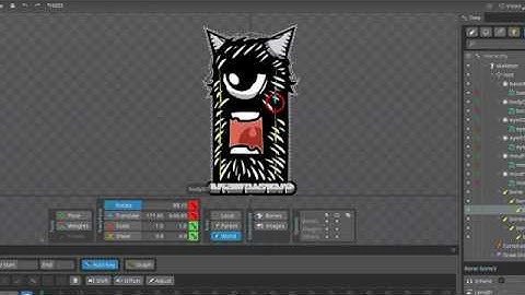 SPINE 2D - Hairy Dark Worm Animation Game Asset