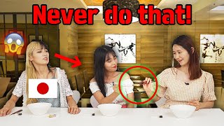 [Japan vs Korea vs China] Things You Should NEVER Do With Chopsticks!