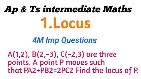 inter-IB Maths||1.Locus || Ap & Ts 4M important Questions|| inter 1st Year Maths|| maths IB || Locus