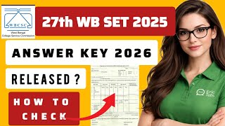 wb set answer key 2026 | wb set 27th solution key 2026