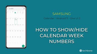 How To Showhide Calendar Week Numbers - Samsung Calendar Android 11 - One Ui 3