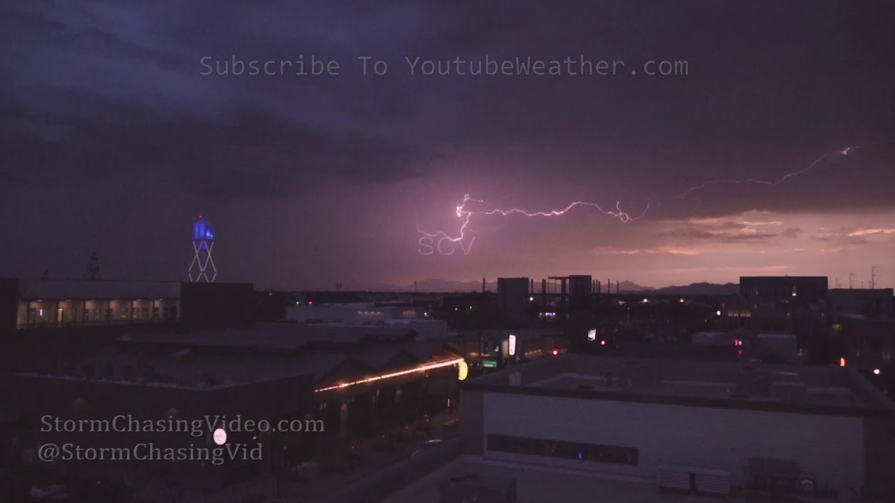 Incredible Lightning and Downburst Time-Lapse from Gilbert, AZ 7/30/2019