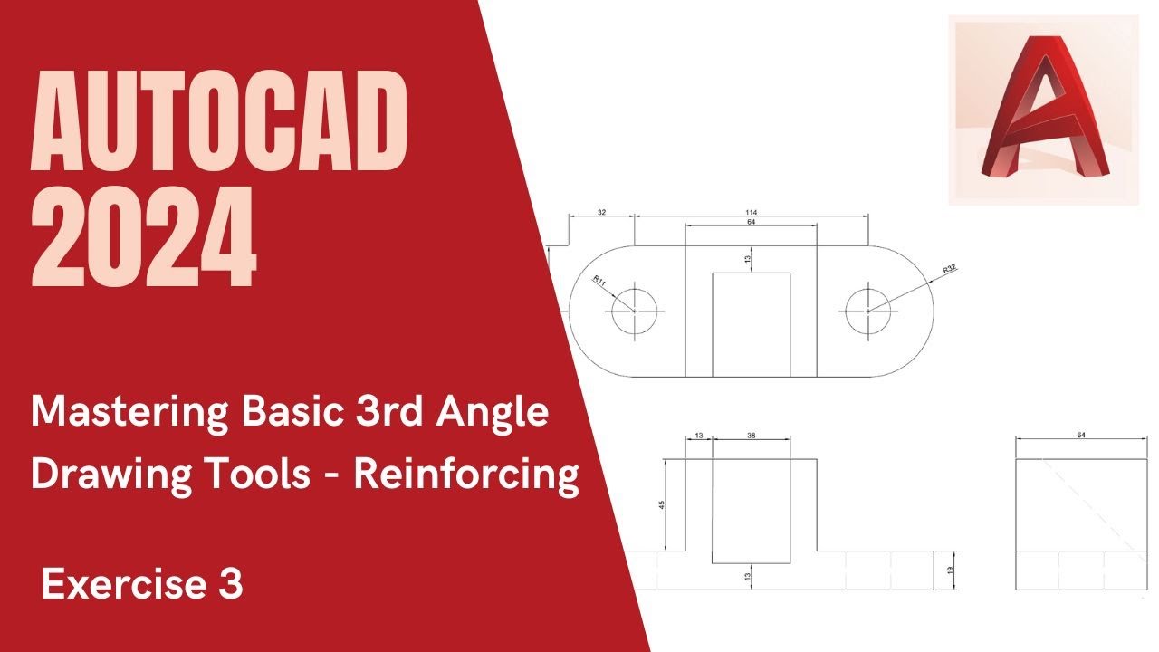 Exercise 3 - Reinforcing Techniques in 3rd Angle Projection Orthographic Drawing