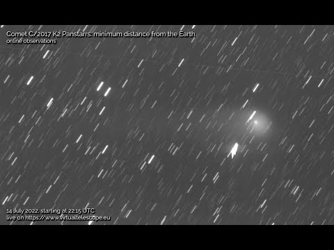 Comet C/2017 K2 Panstarrs at its minimum distance from the Earth: online observation – 14 July 2022