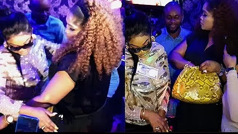 Bisi Ibidapo Challenge Mercy Aigbe In the Dance Floor At Her Birthday As She Spray Her Money