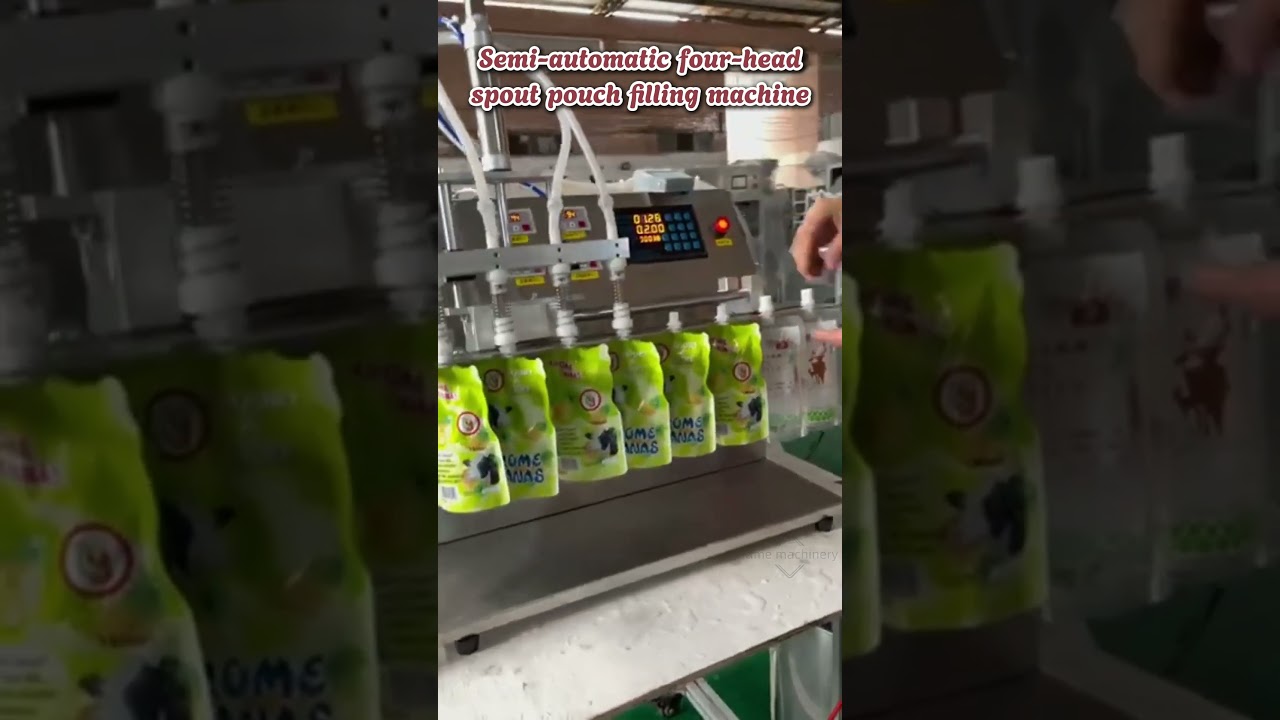 Semi-automatic four-head Spout pouch filling machine  