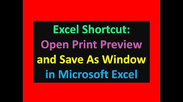Excel Shortcut: Open Print Preview  and  Save As Window