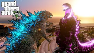 Legendary Godzilla vs Shin Godzilla save a day - GTA V Mods gameplay
