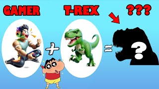 I Merged GAMER and DINOSAUR to make a NEW CREATURE to FIGHT ALL UNITS with SHINCHAN and CHOP Animash screenshot 4