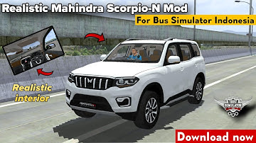 Realistic Mahindra Scorpio-N Mod for Bus Simulator Indonesia. Download now 