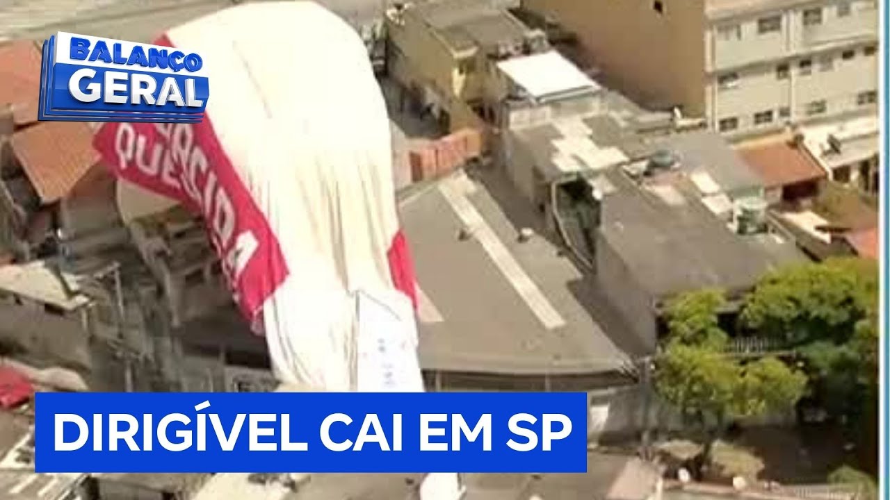 Dirigível da torcida do São Paulo cai em Osasco durante evento