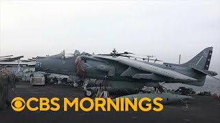 A look inside the USS Bataan warship as its anchored off the Mediterranean coastline